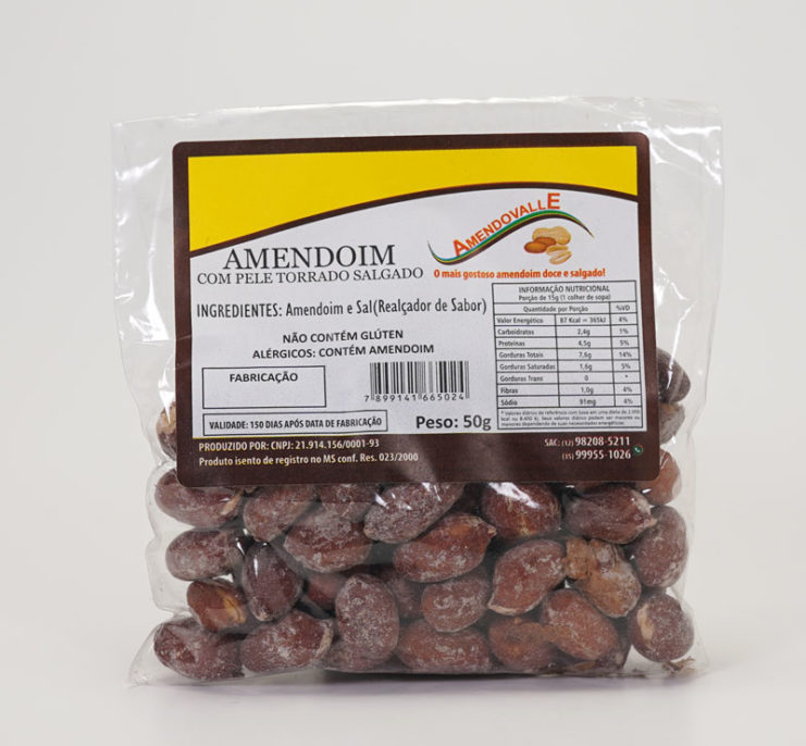 Amendoim com pele 50g